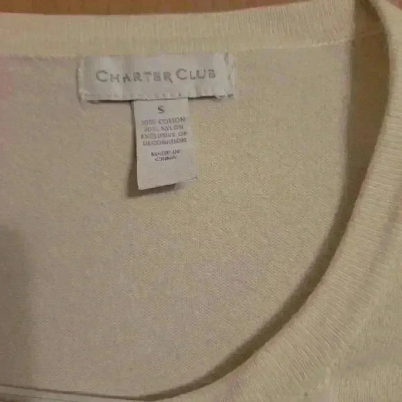 Charter Club Cardigan cream Sweater Top Small S Women's - Picture 5 of 5